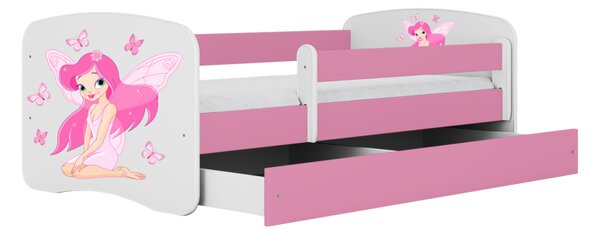 Kocot kids Detská posteľ Babydreams víla s motýľmi ružová, variant 70x140, bez šuplíků, bez matrace