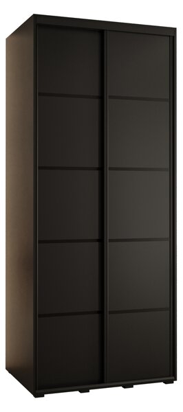 Šatníková skriňa ASIRI 4 - 110/45 cm, čierna / čierna