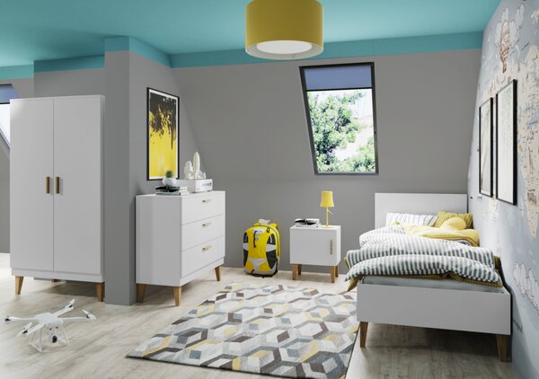 Kocot kids Detská posteľ Kubi biela, variant 80x180, bez šuplíků, bez matrace