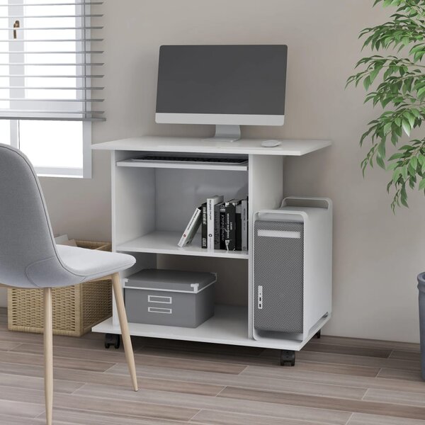 PC stôl biely 80x50x75 cm drevotrieska