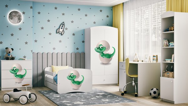 Kocot kids Detská skriňa Babydreams 90 cm dinosaurus biela