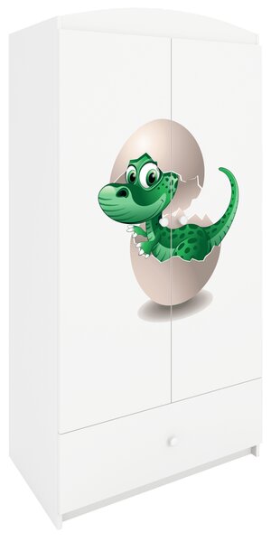 Kocot kids Detská skriňa Babydreams 90 cm dinosaurus biela