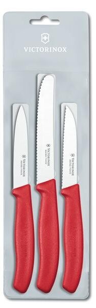 VICTORINOX Nože na zeleninu VICTORINOX sada 3ks červené