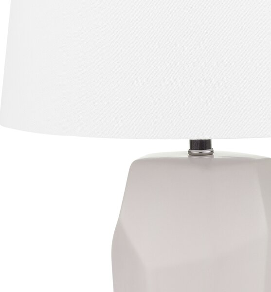 Stolná lampa ružová keramika 43 cm látkové tienidlo biely geometrický základný kábel s vypínačom Moderný minimalistický štýl