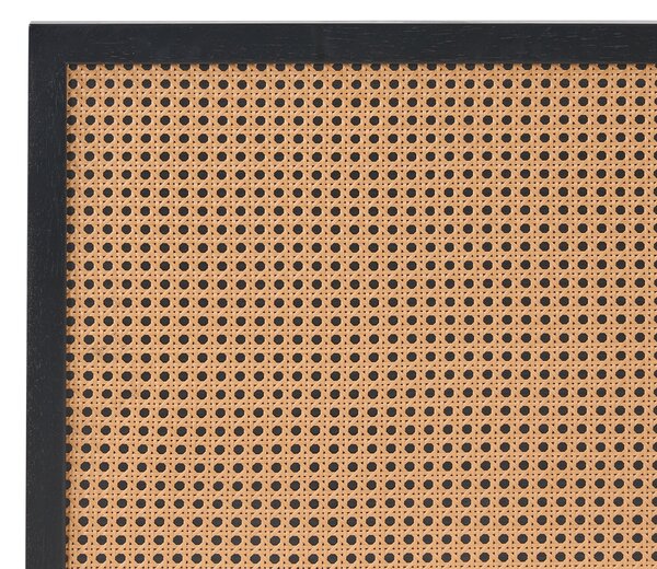 Posteľ čierna 120 x 200 cm umelý ratan drevotrieska kaučukové drevo s roštom moderný boho štýl spálňa
