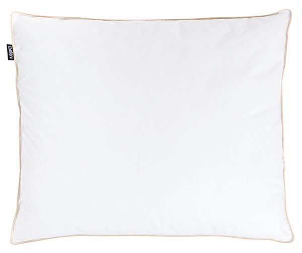 Vankúš na spanie trojkomorový biely kačacie perie a páperie 50 x 60 cm prémiový bavlnený poťah
