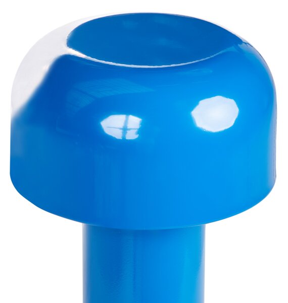 Stolná lampa modrá železo s dotykovým vypínačom nabíjanie cez USB kábel bezdrôtová moderný štýl interiér exteriér