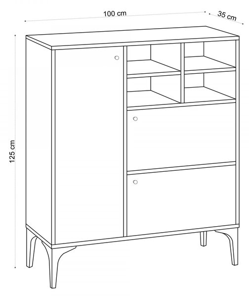 Hanah Home Komoda Freya 100 cm hnedá