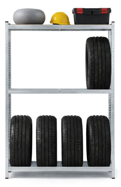 Regál na pneumatiky 120x40x180 cm strieborný
