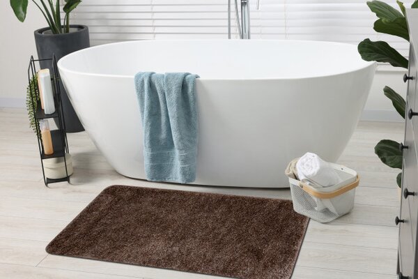 Kúpeľňový koberček SYNERGY glamour / lurex, hnedý