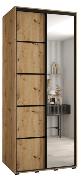 Šatníková skriňa ASIRI 5 - 120/60 cm, dub artisan / čierna