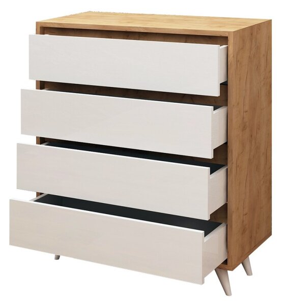 Hanah Home Komoda Seria III 70 cm dub craft zlatý/biela
