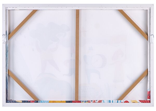 Obraz na plátne viacfarebný 93 x 63 cm detský motív vzor postavičiek MDF rám moderný štýl detská izba
