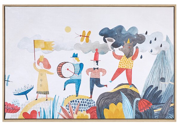 Obraz na plátne viacfarebný 93 x 63 cm detský motív vzor postavičiek MDF rám moderný štýl detská izba