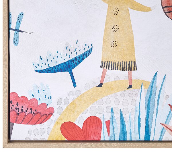 Obraz na plátne viacfarebný 93 x 63 cm detský motív vzor postavičiek MDF rám moderný štýl detská izba