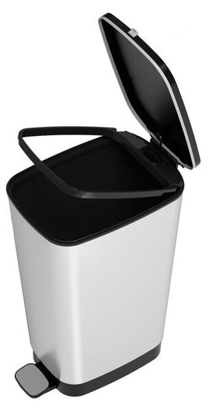 Pedálový plastový odpadkový kôš v striebornej farbe 45 l Chic Bin – KIS
