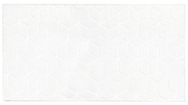Koberec z umelej zajačej kožušiny biely 80 x 150 cm umelá polyesterová kožušina mäkký huňatý s vysokým vlasom
