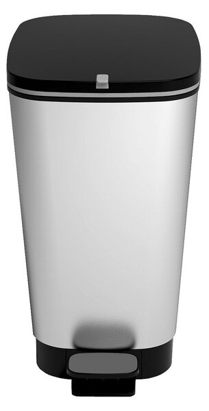 Pedálový plastový odpadkový kôš v striebornej farbe 45 l Chic Bin – KIS