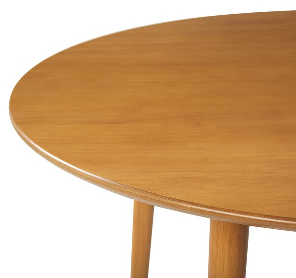 Jedálenský stôl svetlohnedá MDF kaučukové drevo ø 110 cm okrúhly dizajn retro štýl obývacia izba jedáleň