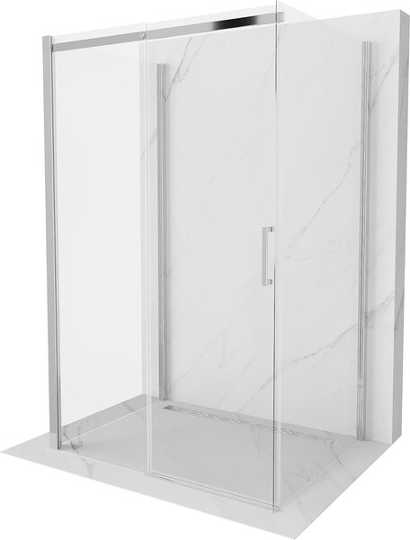 Mexen Omega 3-stenný sprchovací kút, 110x90 cm, priehľadný, chróm, 825-110-090-01-00-3S