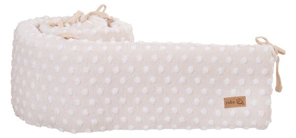 Béžový mantinel do postieľky s prímesou bavlny 170 cm Frosty Almond – Roba