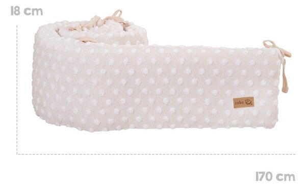 Béžový mantinel do postieľky s prímesou bavlny 170 cm Frosty Almond – Roba