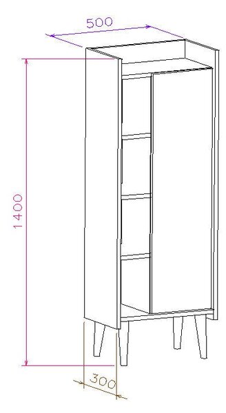 Hanah Home Kúpeľňová skrinka Mirage 50 cm biela/hnedá