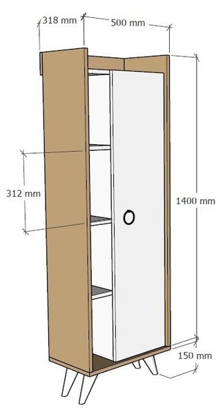 Hanah Home Kúpeľňová skrinka Mirage 50 cm biela