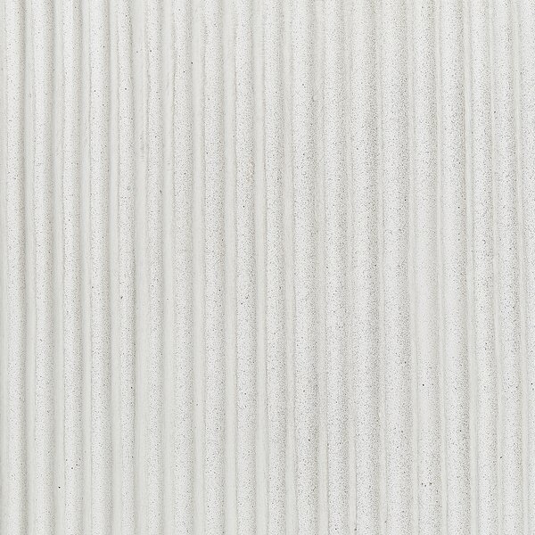 Vonkajší kvetináč biely zmes hliny a vlákien 55 x 55 x 55 cm ryhovaný povrch okrúhly odolný voči UV žiareniu tradičný štýl exteriér