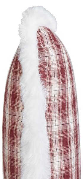 Sada 2 dekoratívnych vankúšov červená polyester tartanový kockovaný vzor vianočný motív 45 x 45 cm štvorcový tvar dekorácie doplnky