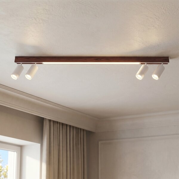 BRILAGI - LED bodové svietidlo SELE 4xGU10/30W/230V + LED/25W biela/dubový dekor