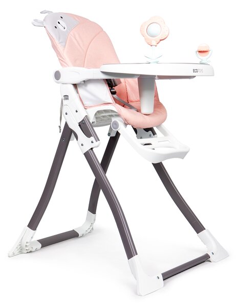 EcoToys Detská skladacia stolička na kŕmenie - ružová