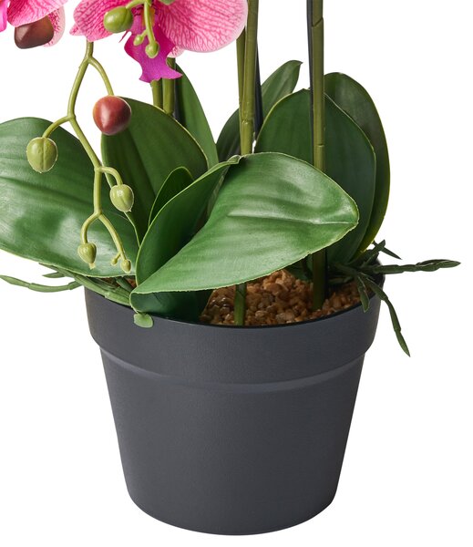 Umelá rastlina v kvetináči orchidea zelená a ružová syntetický materiál 65 cm dekorácie doplnky interiér