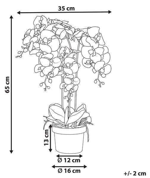 Umelá rastlina v kvetináči orchidea zelená a biela syntetický materiál 63 cm dekorácie doplnky interiér