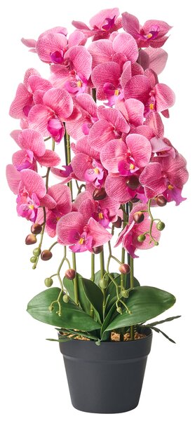 Umelá rastlina v kvetináči orchidea zelená a ružová syntetický materiál 65 cm dekorácie doplnky interiér