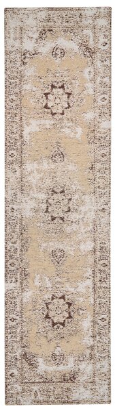 Koberec béžový behúň 80 x 300 cm orientálny s vyblednutým efektom obývacia izba spálňa
