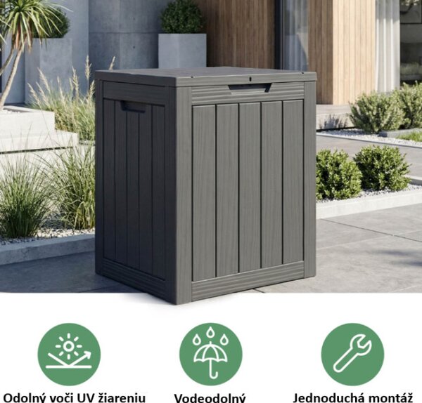 Záhradný úložny box čierny 113 L