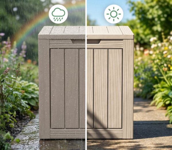 Záhradný úložny box sivý 113 L
