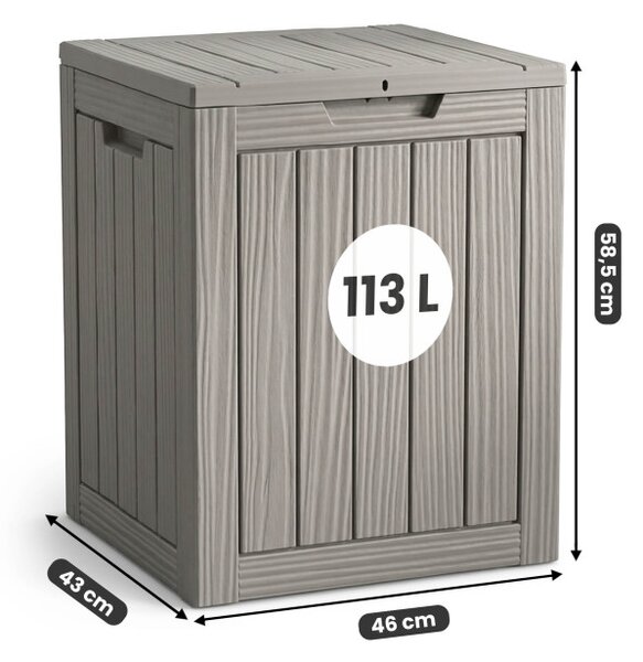 Záhradný úložny box sivý 113 L