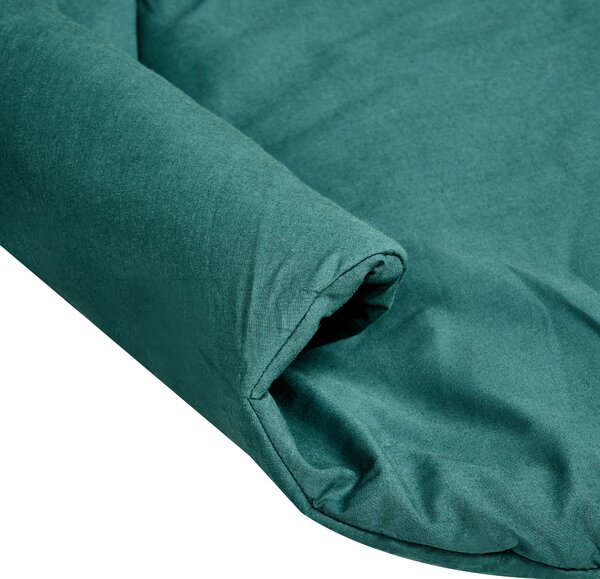 Detská podložka na hranie zelená bavlnený poťah prešívaná tvar listu 110 x 110 cm doplnky detská izba