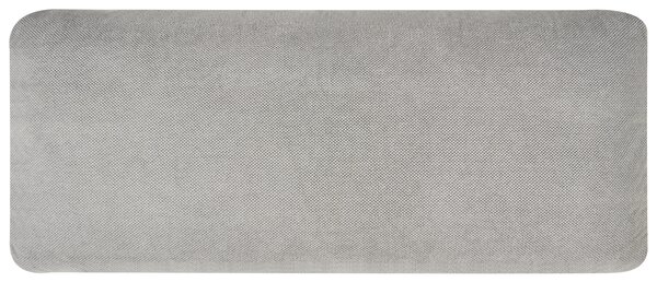 Rozkladacia pohovka sivá látková čalúnená vhodná na spanie s úložným priestorom minimalistický štýl