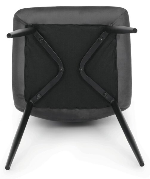 Jedálenská stolička zamatová, sivá CT-V5081 GREY4