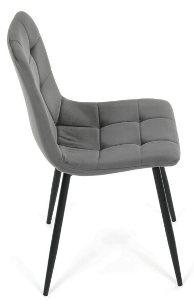 Jedálenská stolička zamatová, sivá CT-V5081 GREY4