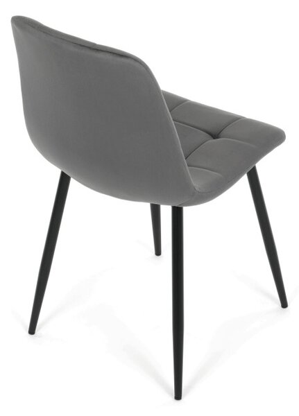 Jedálenská stolička zamatová, sivá CT-V5081 GREY4