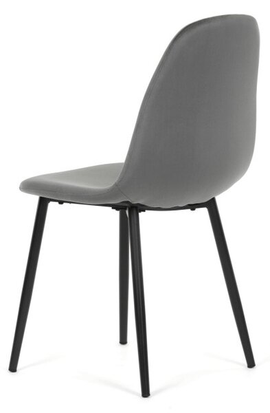Jedálenská stolička zamatová, sivá CT-V2971 GREY4