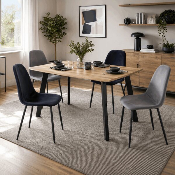 Jedálenská stolička zamatová, sivá CT-V2971 GREY4