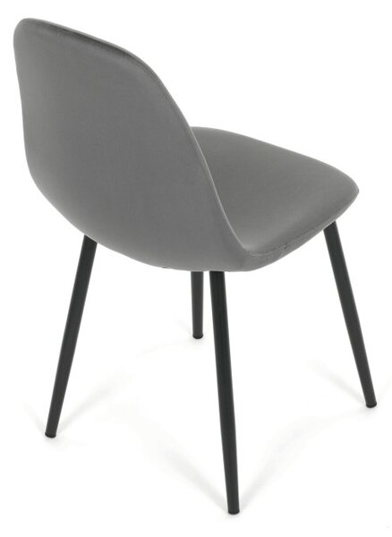 Jedálenská stolička zamatová, sivá CT-V2971 GREY4