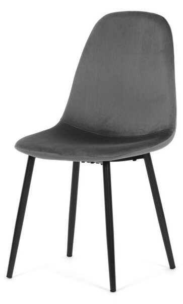 Jedálenská stolička zamatová, sivá CT-V2971 GREY4