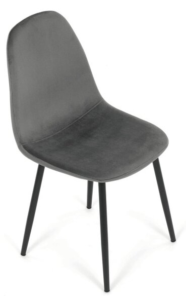 Jedálenská stolička zamatová, sivá CT-V2971 GREY4