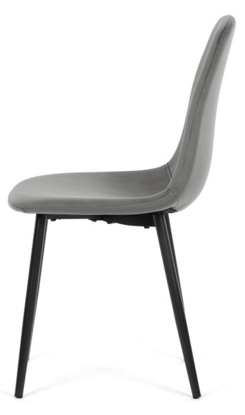 Jedálenská stolička zamatová, sivá CT-V2971 GREY4